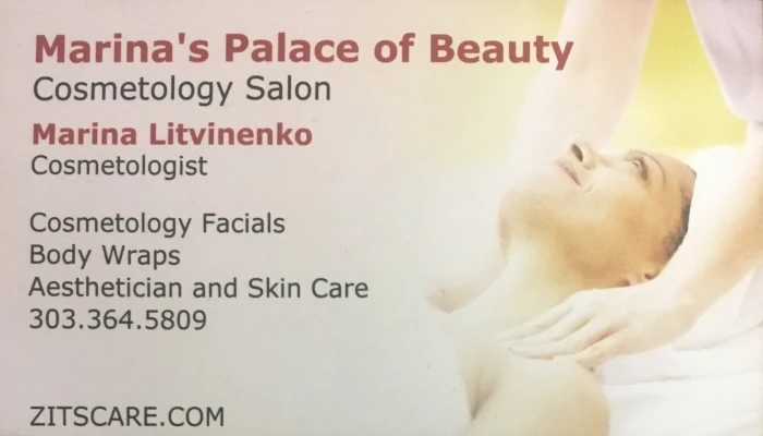 Marina's Palace of Beauty Business Card