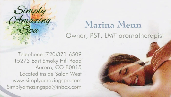 Simply Amazing Spa Business Card