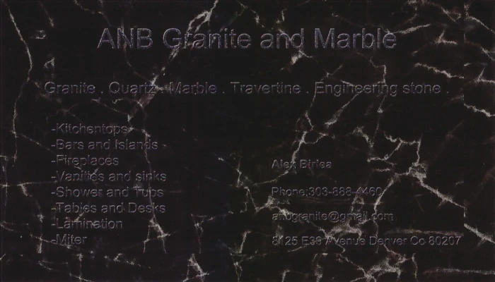 ANB Granite and Marble Business Card