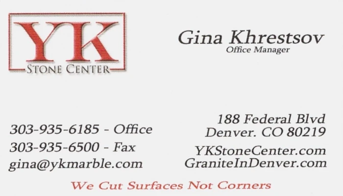 YK Stone Center Business Card