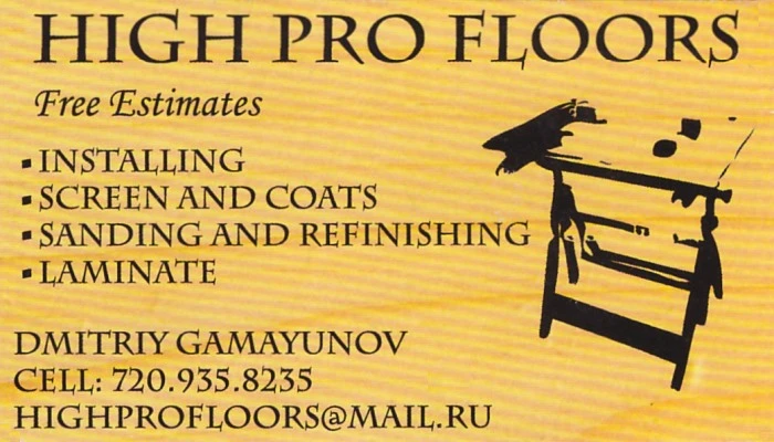 High Pro Floors Business Card