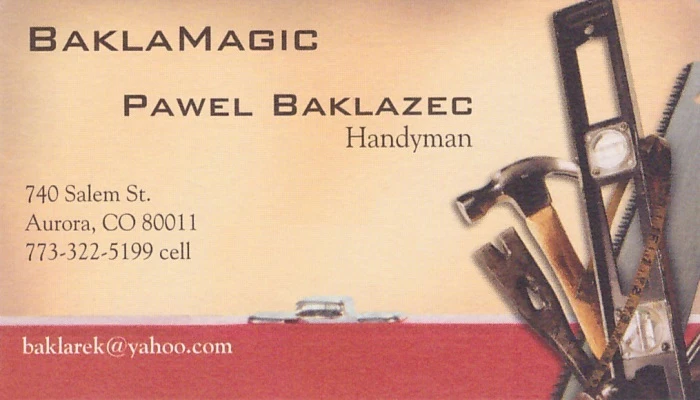 BaklaMagic Handyman Business Card