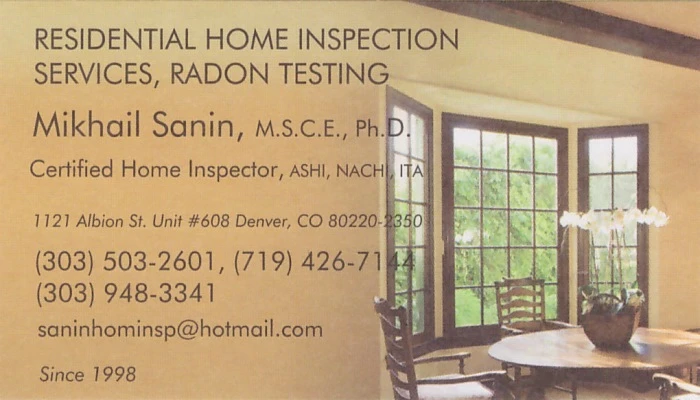 Home Inspection Business Card