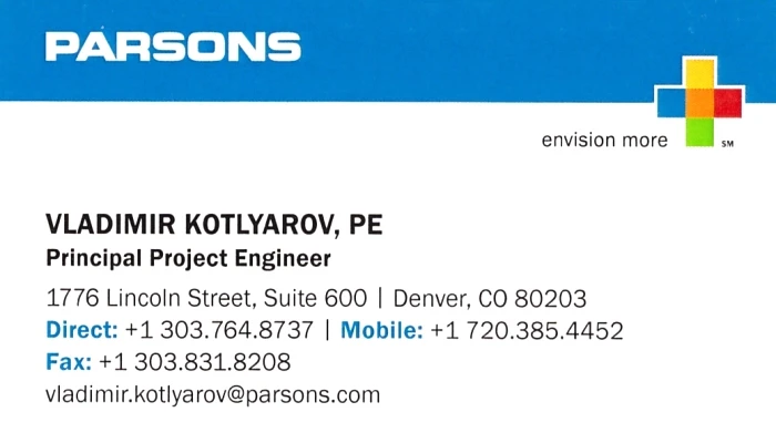 Vladimir Kotlyarov Business Card