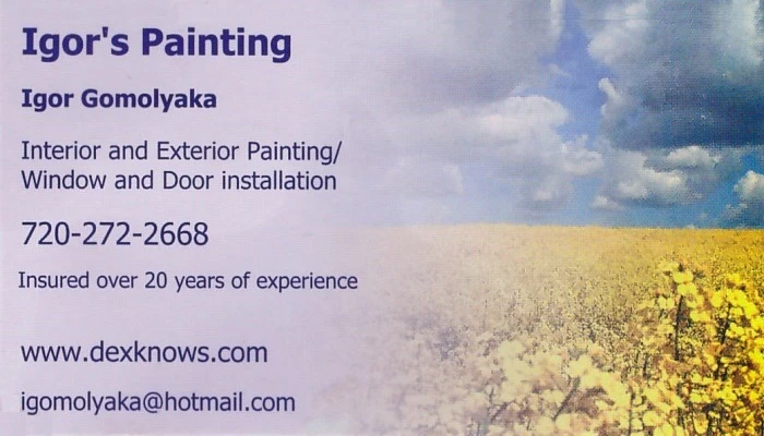 Igor's Painting Business Card