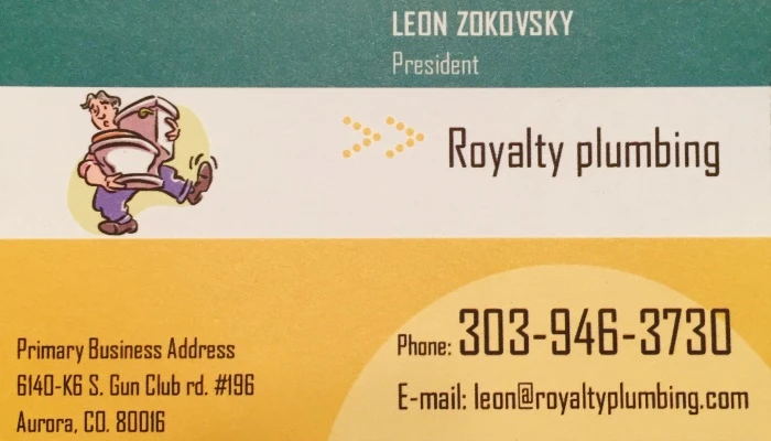 Royalty Plumbing Business Card
