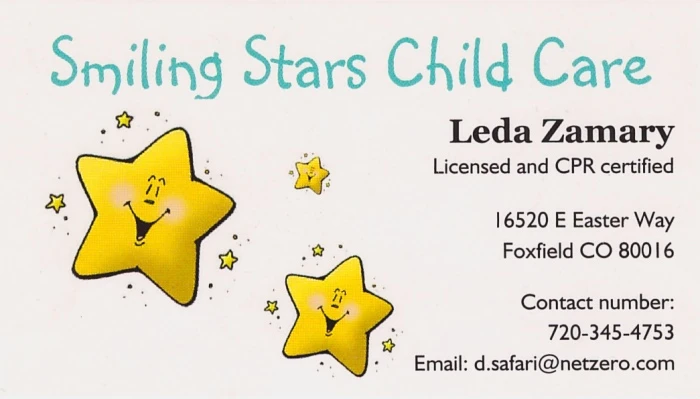 Smiling Stars Child Care Business Card
