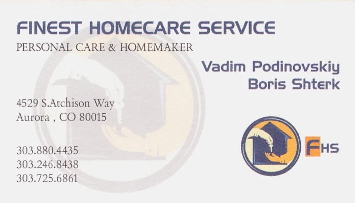 Finest Homecare Services Business Card