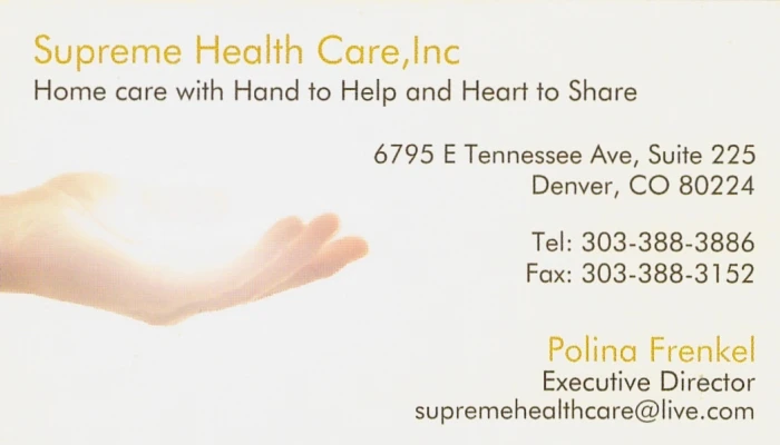 Supreme Health Care Business Card