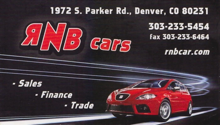 RNB Cars Inc Business Card