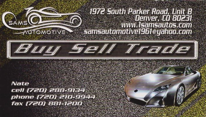 Sams Automotive Business Card