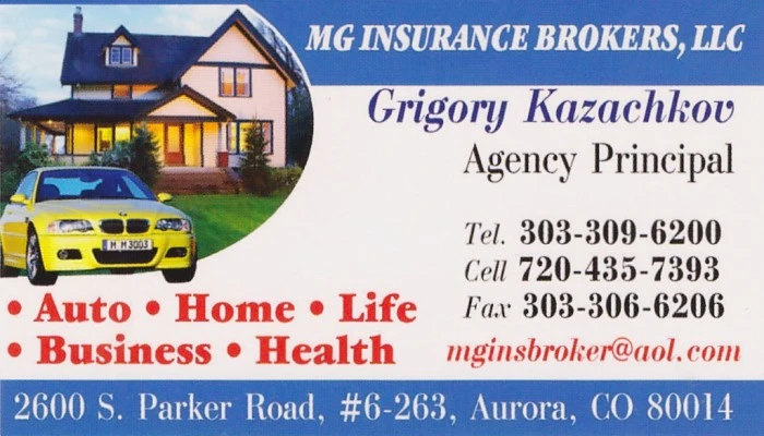 MG Insurance Brokers Business Card