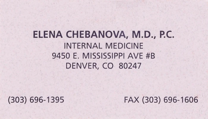 Internal Medicine Business Card