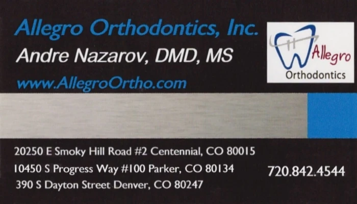 Allegro Orthodontics Business Card