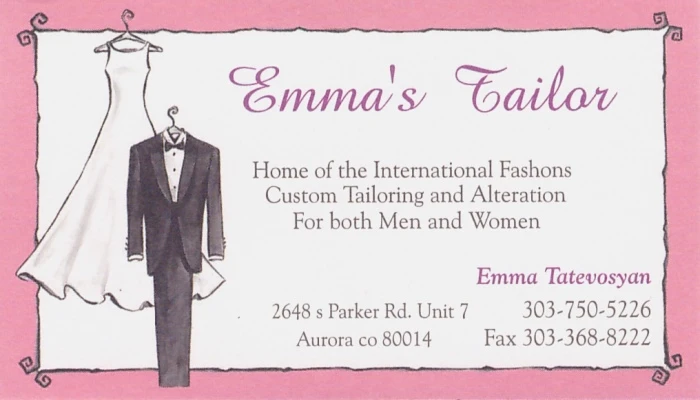 Emma's Tailor Business Card