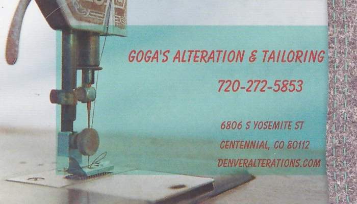 Goga's Alteration & Tailoring Business Card