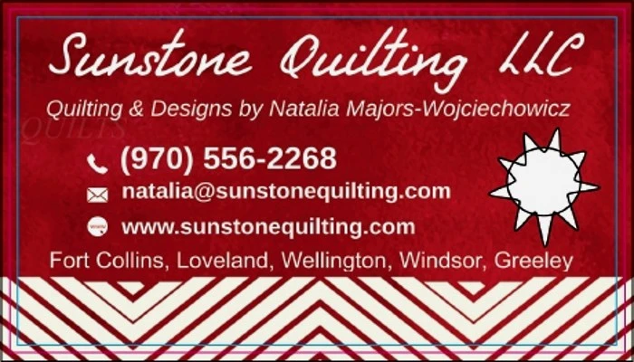 Sunstone Quilting Business Card