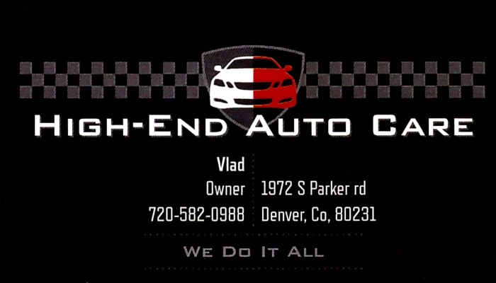 High-End Auto Care Business Card