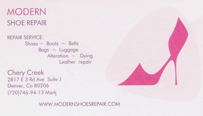 Modern Shoe Repair Business Card